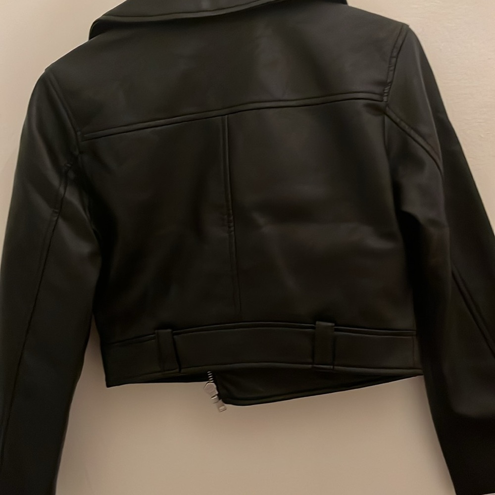 🏴‍☠️Abercrombie & Fitch - Vegan Leather Moto Jacket - XXS NWT! - Picture 6 of 9